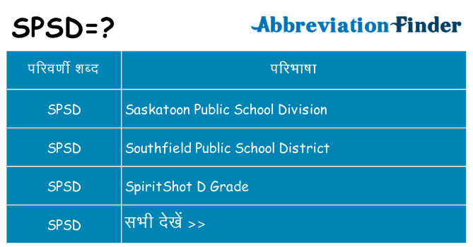 spsd का क्या अर्थ है