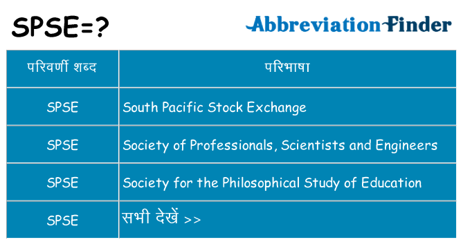 spse का क्या अर्थ है