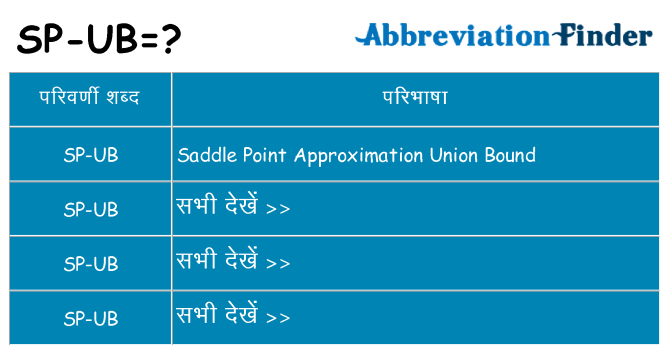 sp-ub का क्या अर्थ है