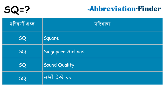sq का क्या अर्थ है