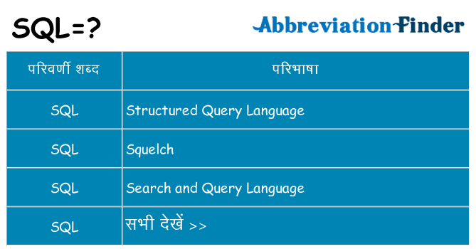 sql का क्या अर्थ है
