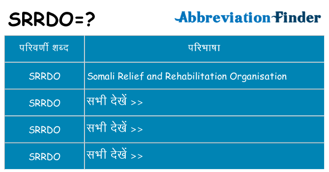 srrdo का क्या अर्थ है