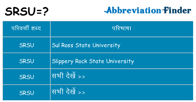srsu का क्या अर्थ है