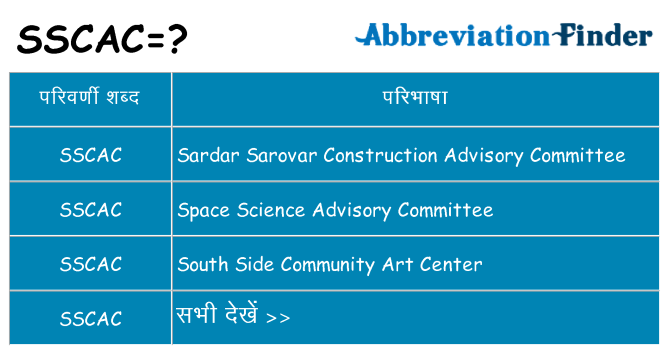 sscac का क्या अर्थ है