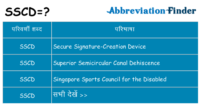 sscd का क्या अर्थ है