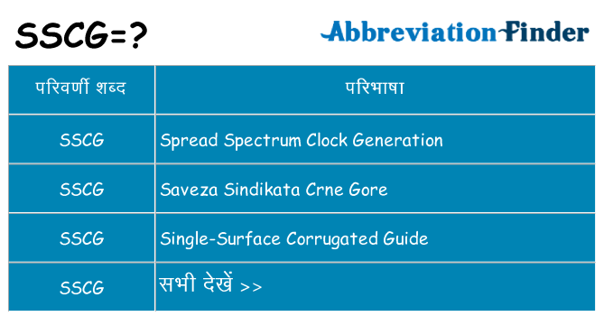 sscg का क्या अर्थ है