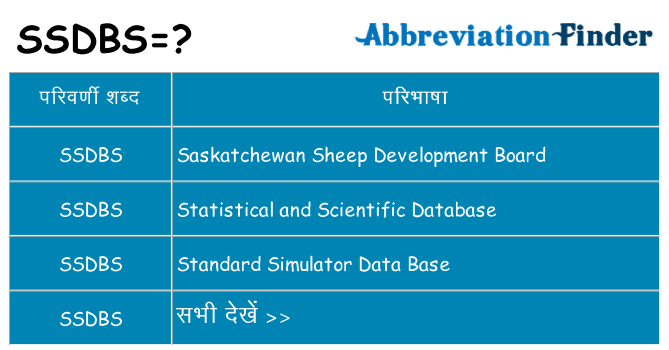ssdbs का क्या अर्थ है