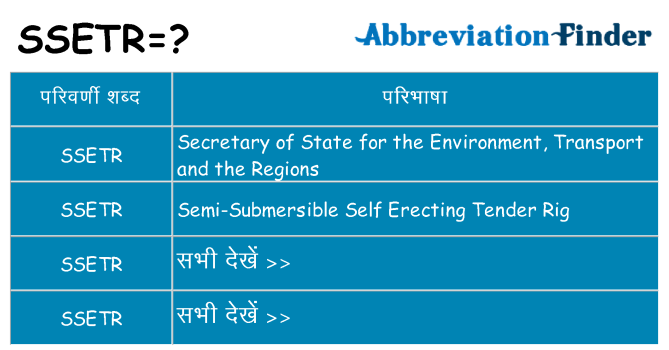 ssetr का क्या अर्थ है