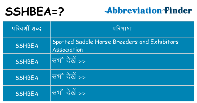 sshbea का क्या अर्थ है