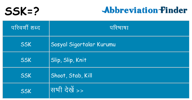 ssk का क्या अर्थ है