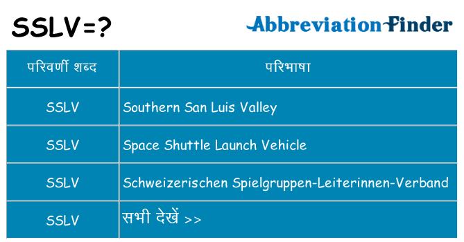 sslv का क्या अर्थ है