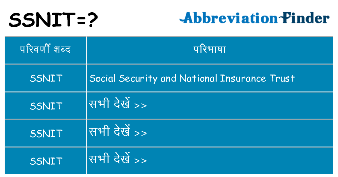 ssnit का क्या अर्थ है