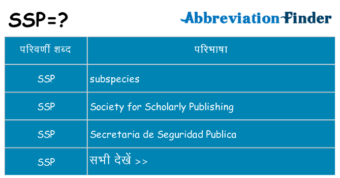 ssp का क्या अर्थ है