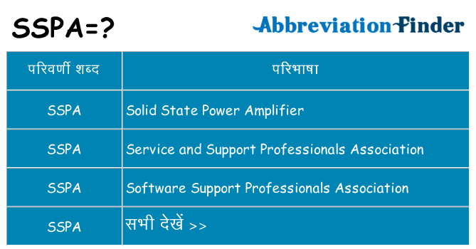sspa का क्या अर्थ है