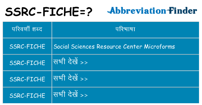 ssrc-fiche का क्या अर्थ है