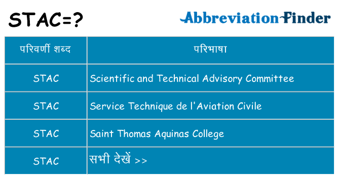 stac का क्या अर्थ है