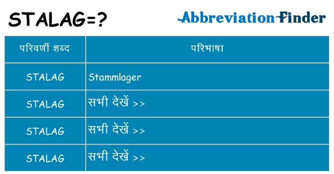 stalag का क्या अर्थ है