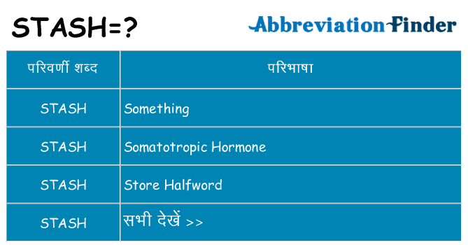 stash का क्या अर्थ है