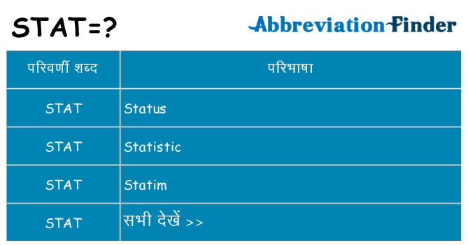 stat का क्या अर्थ है