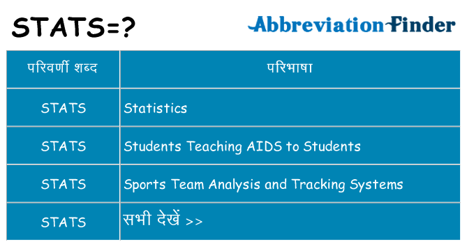 stats का क्या अर्थ है