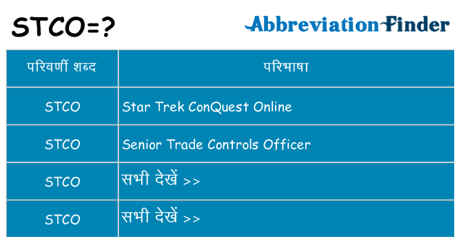 stco का क्या अर्थ है