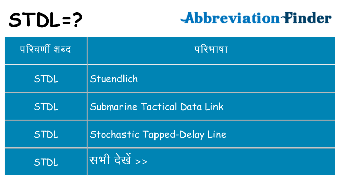 stdl का क्या अर्थ है