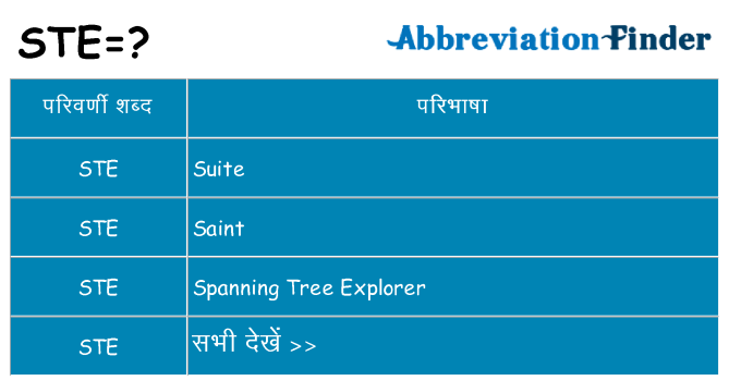 ste का क्या अर्थ है