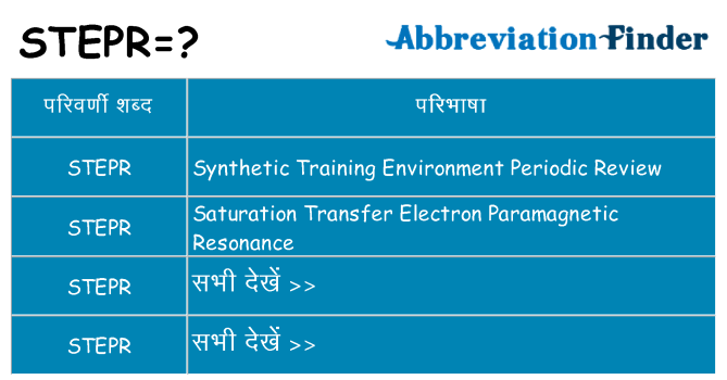 stepr का क्या अर्थ है