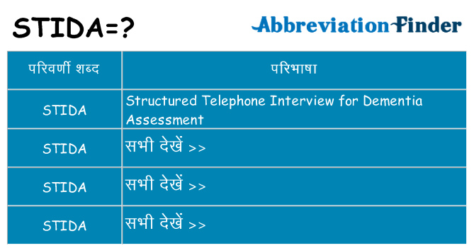 stida का क्या अर्थ है