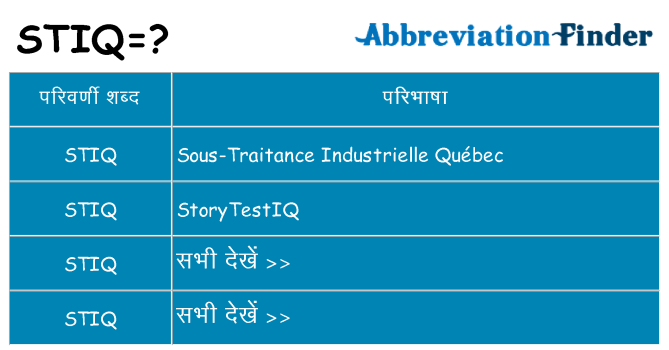 stiq का क्या अर्थ है