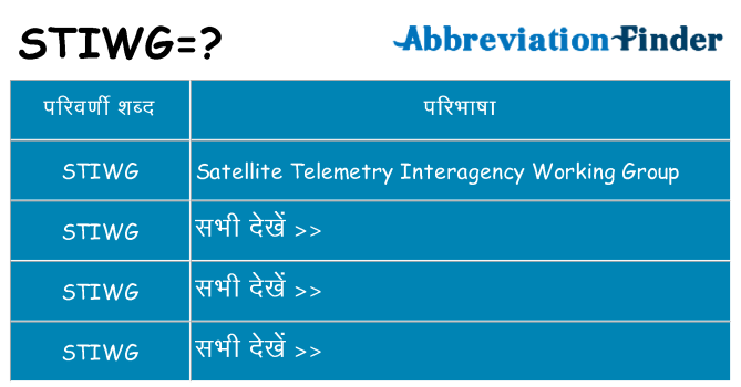stiwg का क्या अर्थ है