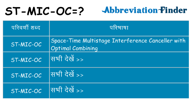 st-mic-oc का क्या अर्थ है