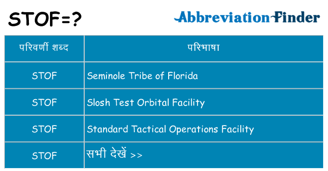 stof का क्या अर्थ है