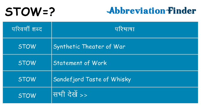 stow का क्या अर्थ है