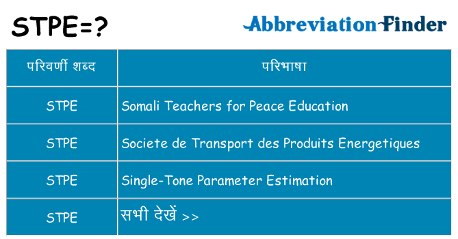 stpe का क्या अर्थ है