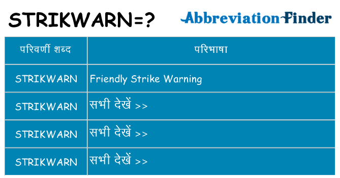 strikwarn का क्या अर्थ है