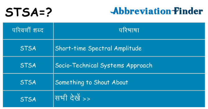 stsa का क्या अर्थ है