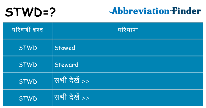 stwd का क्या अर्थ है