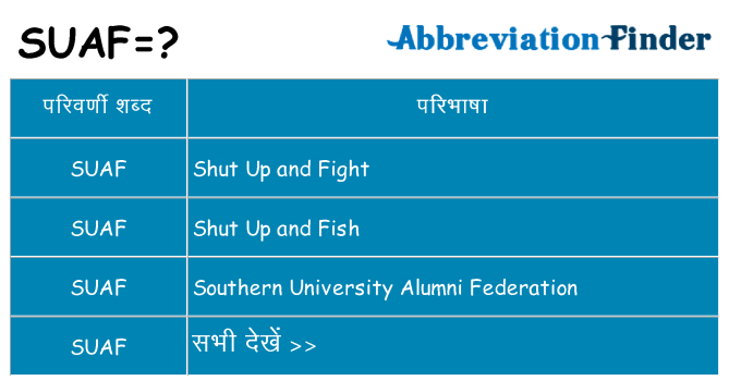 suaf का क्या अर्थ है