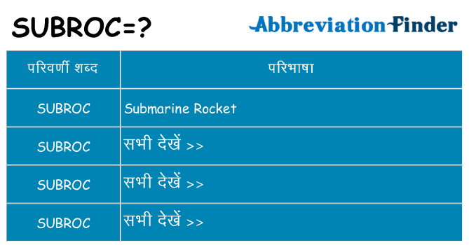 subroc का क्या अर्थ है