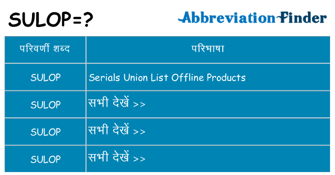 sulop का क्या अर्थ है
