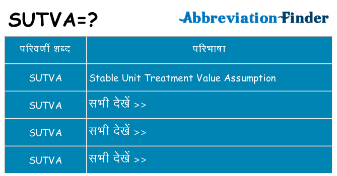 sutva का क्या अर्थ है