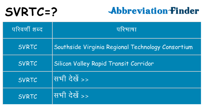 svrtc का क्या अर्थ है