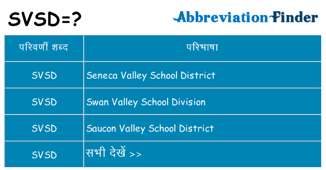 svsd का क्या अर्थ है
