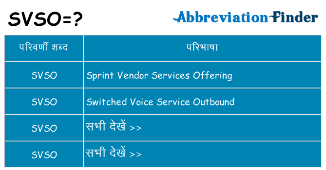svso का क्या अर्थ है