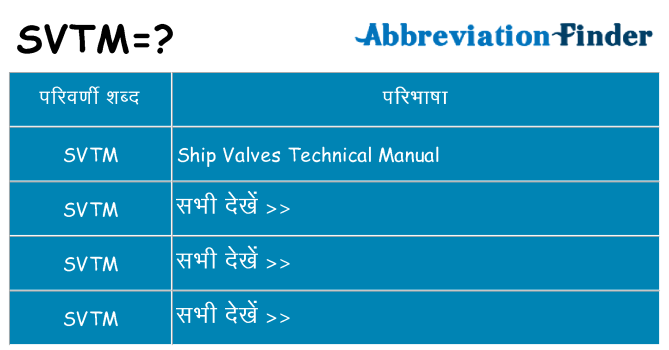 svtm का क्या अर्थ है