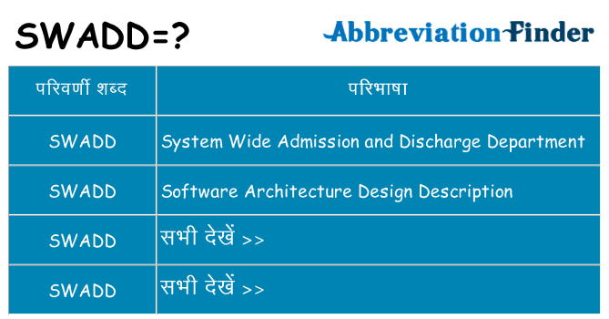 swadd का क्या अर्थ है