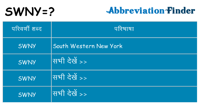 swny का क्या अर्थ है