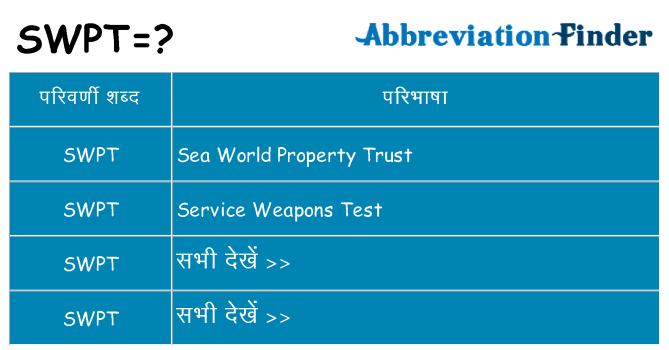 swpt का क्या अर्थ है