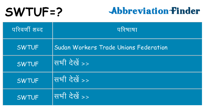 swtuf का क्या अर्थ है